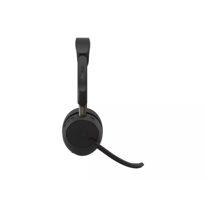 Jabra Evolve3 65 Stereo belaidės Bluetooth ausinės su Link 390a USB-A adapteriu ir įkrovimo stovu – Microsoft Teams sertifikuotos, ant ausų, triukšmą slopinantis mikrofonas, 37 val. baterija