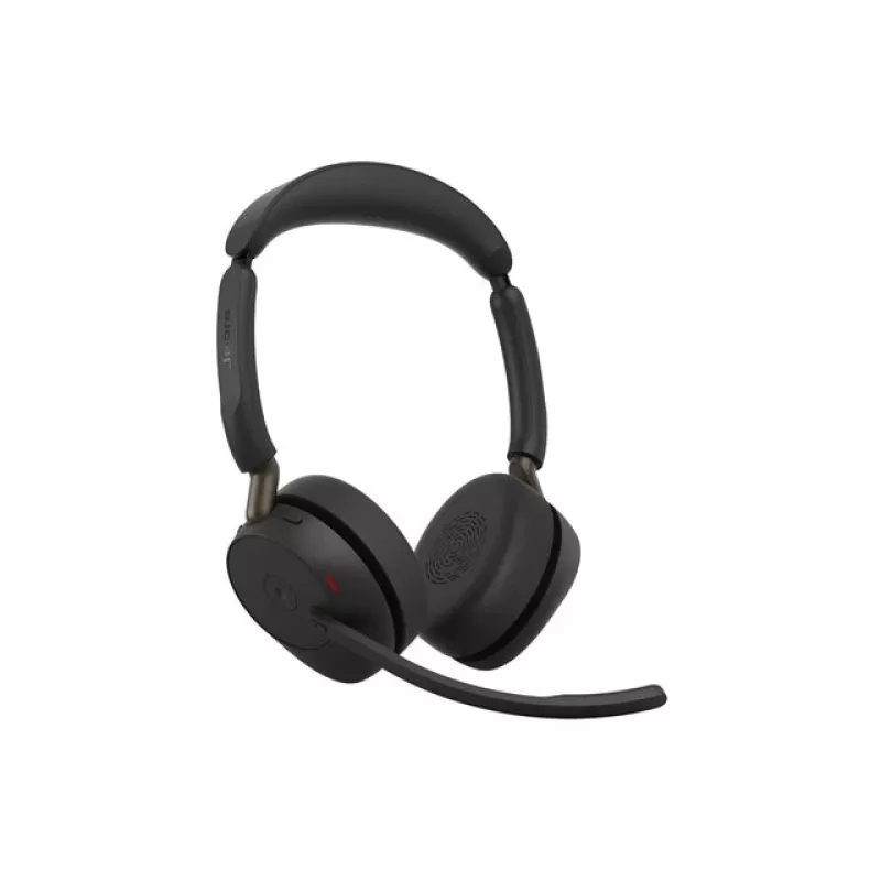 Jabra Evolve3 65 Stereo belaidės Bluetooth ausinės su Link 390a USB-A adapteriu ir įkrovimo stovu – Microsoft Teams sertifikuotos, ant ausų, triukšmą slopinantis mikrofonas, 37 val. baterija