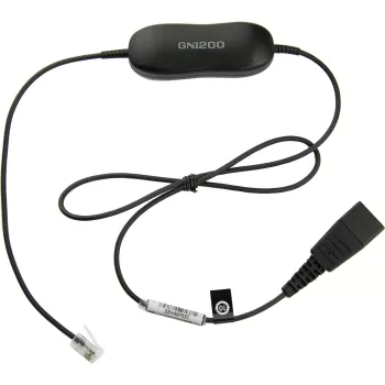 Jabra Smart Cord QD į RJ9 ausinių kabelis Cisco IP Phone 78XX serijos telefonams, juodas, spiralinis, 0,4 m – 2 m