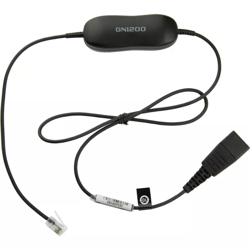 Jabra Smart Cord QD į RJ9 ausinių kabelis Cisco IP Phone 78XX serijos telefonams, juodas, spiralinis, 0,4 m – 2 m