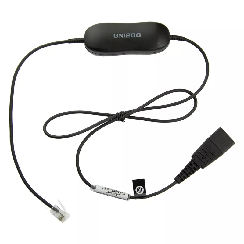 Jabra Smart Cord QD į RJ9 ausinių kabelis Cisco IP Phone 78XX serijos telefonams, juodas, spiralinis, 0,4 m – 2 m
