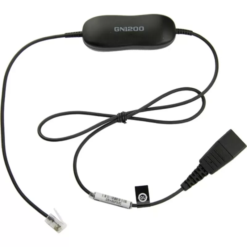 Jabra Smart Cord QD į RJ9 ausinių kabelis Cisco IP Phone 78XX serijos telefonams, juodas, spiralinis, 0,4 m – 2 m