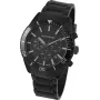 JACQUES LEMANS KC-104B unisex analoginis kvarcinis laikrodis 44 mm juodu ciferblatu ir juodu silikoniniu dirželiu