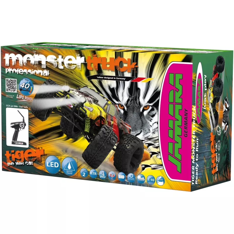 Jamara Tiger RC monstertruck 1:10, EP, 4WD, LED, NiMH, 2,4G, 14+