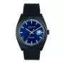 JASON HYDE MAN JH30008 40mm Kvarcinis analoginis laikrodis juodu ciferblatu ir odiniu dirželiu