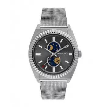 JASON HYDE MAN JH41005 40mm Kvarcinis Nerūdijančio Plieno Odinis Laikrodis Juodas