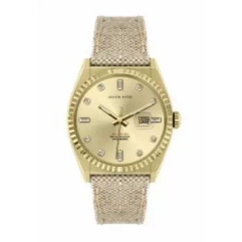 JASON HYDE Moteriškas laikrodis JH20021 (36 mm) – rožinis auksas ir ruda oda
