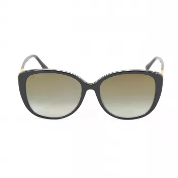 JIMMY CHOO ALY-F-S-AE2 Moteriški katinėlio formos akiniai nuo saulės, auksiniai su rudais gradientiniais stiklais 54/18/145 mm