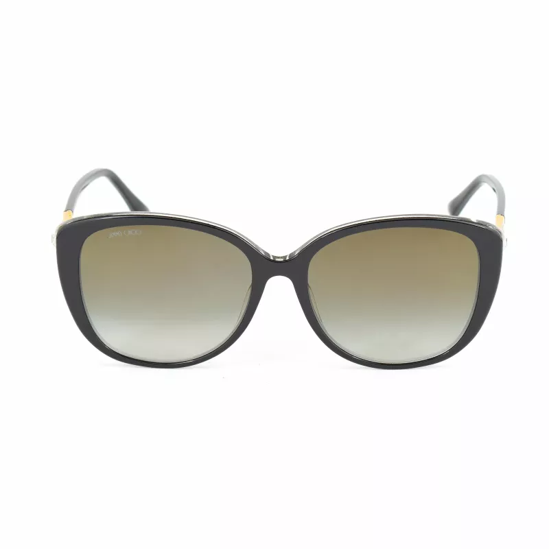 JIMMY CHOO ALY-F-S-AE2 Moteriški katinėlio formos akiniai nuo saulės, auksiniai su rudais gradientiniais stiklais 54/18/145 mm