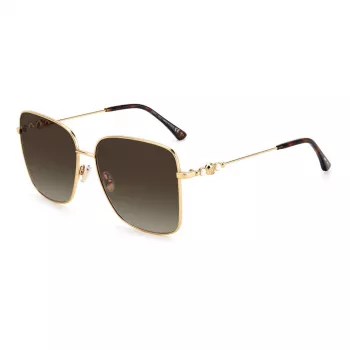 JIMMY CHOO HESTER S06JHA Moteriški akiniai nuo saulės – juodas acetatinis rėmelis, pilki gradientiniai lęšiai, 59 mm