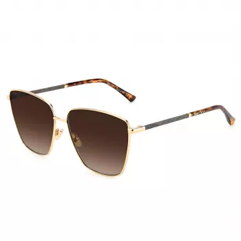 JIMMY CHOO LAVI-S-06JHA Moteriški drugelio formos akiniai nuo saulės, tamsiai Havana rudi gradientiniai 60mm