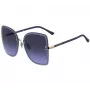 JIMMY CHOO LETI-S-LKSGB Moteriški katės akies formos akiniai nuo saulės, juodai auksinis acetatinis rėmelis, pilki gradientiniai stiklai, 62/15/145 mm