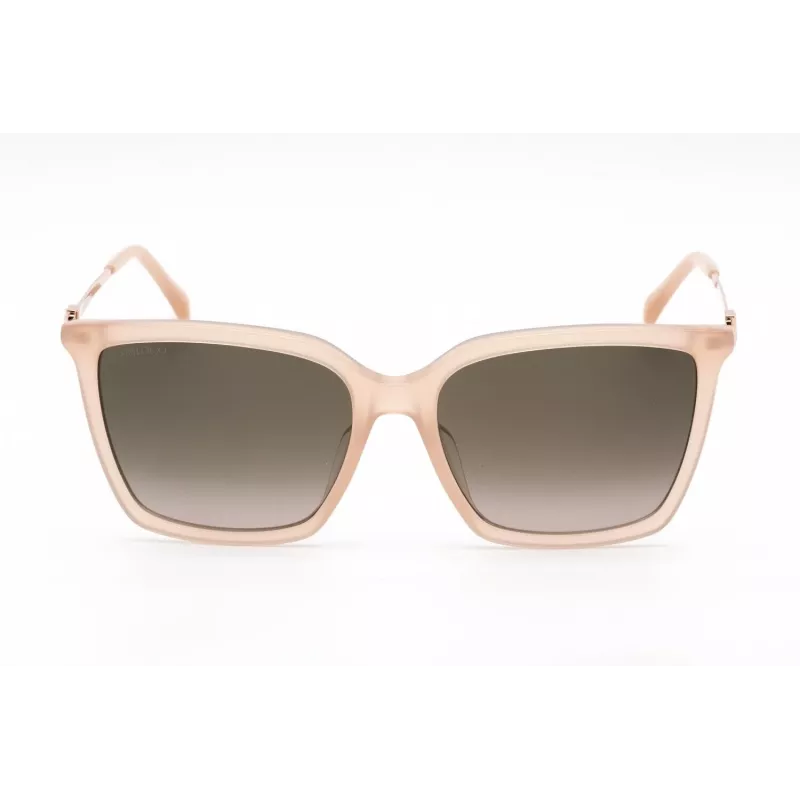 JIMMY CHOO TOTTA-G-S-FWM moteriški akiniai nuo saulės – juodas acetatinis rėmelis, pilki gradientiniai lęšiai, 56 mm