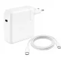 JLC 96W USB-C maitinimo adapteris su 2 m USB-C kabeliu, USB PD 3.0, UK kištukas, baltas (Bulk)