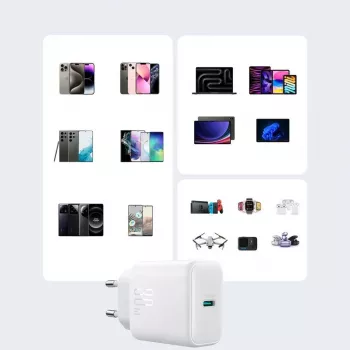 JOYROOM JR-TCF24_SET 10000mAh 22,5W USB-C Power Bank su įmontuotu kabeliu