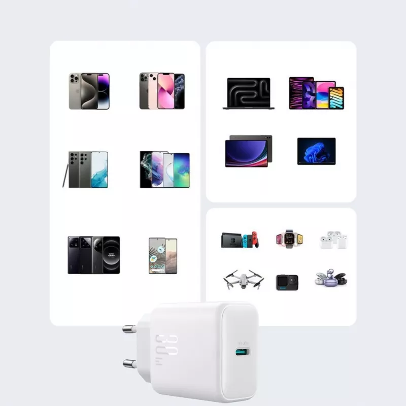 JOYROOM JR-TCF24_SET 10000mAh 22,5W USB-C Power Bank su įmontuotu kabeliu