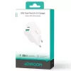 Joyroom 20W dviejų prievadų (USB-A + USB-C) įkroviklis su EU kištuku, baltas