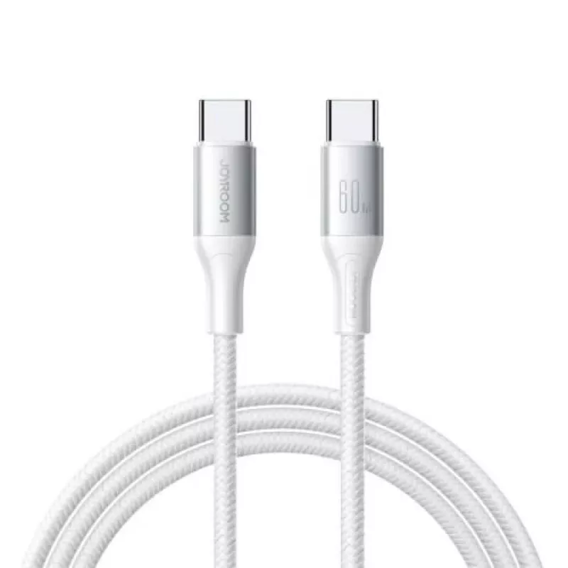 JOYROOM Flash Series USB-C į USB-C laidas A28, 60W, 480 Mbps, 2m, baltas (S-A28-CCW2)