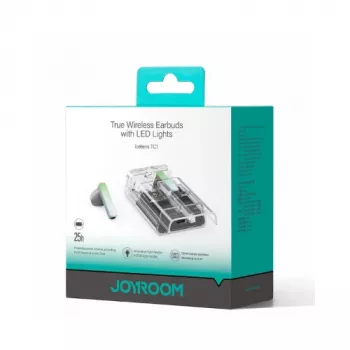Joyroom IceLens Series True Wireless Earbuds su LED šviesomis, Bluetooth 5.3, TWS, AAC, SBC, juodi (JR-TC1-BLK)