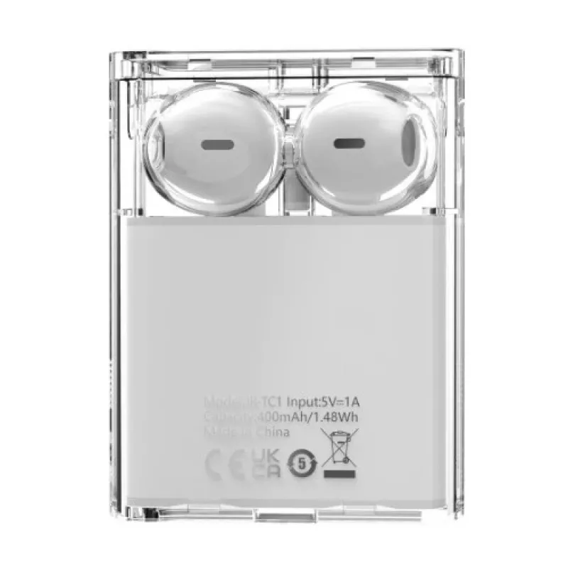 Joyroom IceLern Series True Wireless Earbuds su LED lemputėmis, Bluetooth 5.3, balta (JR-TC1-WHT)