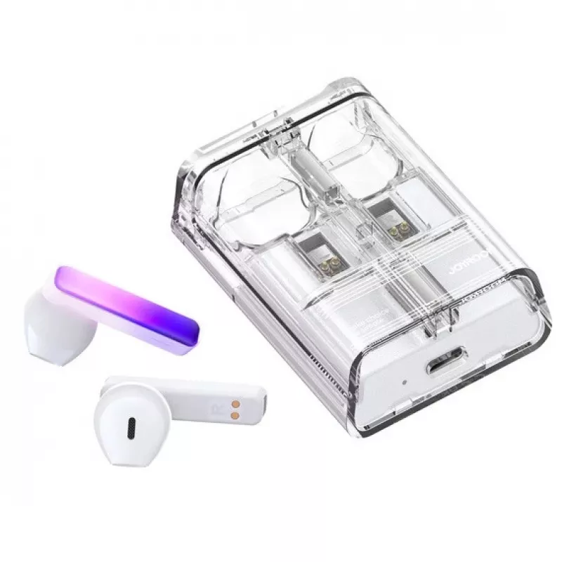 Joyroom IceLern Series True Wireless Earbuds su LED lemputėmis, Bluetooth 5.3, balta (JR-TC1-WHT)