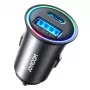 JOYROOM JR-CCN04 Mini automobilinis įkroviklis 60W USB-C PD 3.0 & USB-A QC 3.0, juodas