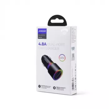JOYROOM JR-CL10 Automobilinis įkroviklis 2x USB 24W LED Apšvietimas Juodas