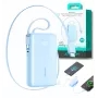 Joyroom JR-PR2L 10000mAh 35W Power Bank su Skaitmeniniu Ekranu, Įmontuotais Ištraukiamais USB-C ir Lightning Laidais (0,7 m), Mėlyna