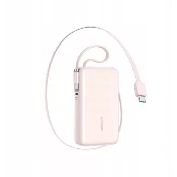 Joyroom JR-PR2L Power Bank 10000 mAh 35W su skaitmeniniu ekranu, įmontuojamais 2x Type-C laidais (0,7 m) Pink