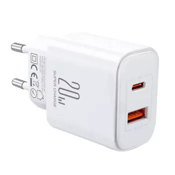 JOYROOM JR-TCF05 Flash 20W USB-C PD įkroviklis su USB-C į Lightning laidu 1m Baltas