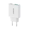 JOYROOM JR-TCF14-WHT 20W PD 3.0 & QC 3.0 dviejų prievadų USB sieninis įkroviklis - baltas