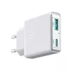 JOYROOM JR-TCF14-WHT 20W PD 3.0 & QC 3.0 dviejų prievadų USB sieninis įkroviklis - baltas