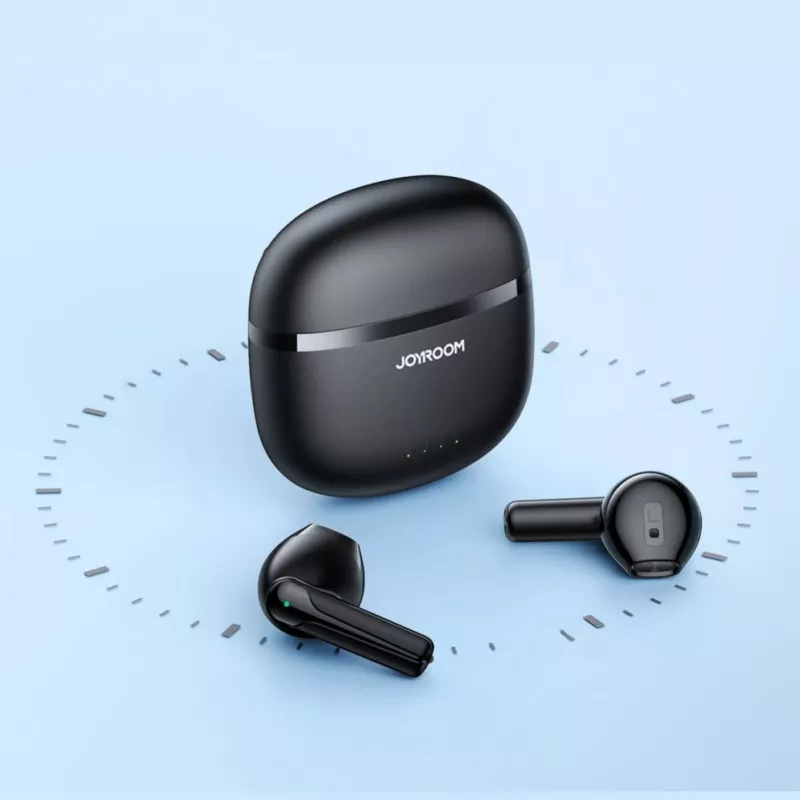 JOYROOM JR-TL11 tikrai belaidės ausinės su ENC, IPX4 atsparumu vandeniui, Bluetooth 5.3, lietimo valdymu, juodos