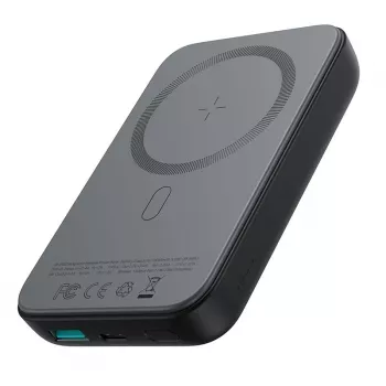 JOYROOM JR-W020 20W 10000mAh MagSafe Power Bank su USB-C į USB-C 0,25 m laidu - juoda