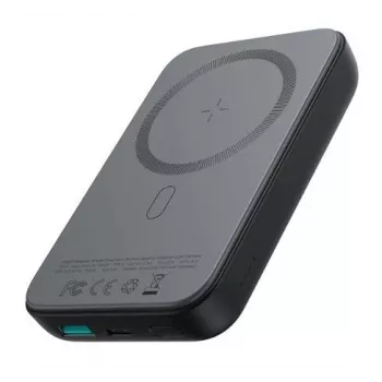Joyroom JR-W020 20W Mini Magnetinis Belaidis Powerbank 10000mAh Juodas su USB į Type-C 0,25m Laidu