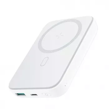 Joyroom JR-W020 20W Mini Magnetinis Belaidis Power Bank 10000mAh Baltas su USB į Type-C 0.25m Laidu