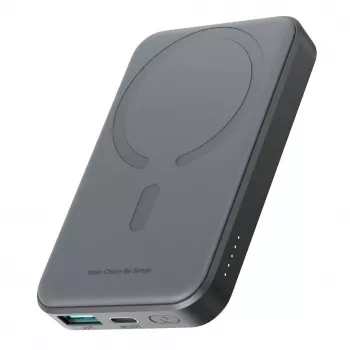 JOYROOM JR-W020 Mini Power Bank 5000mAh 20W USB-A USB-C Wireless Charging - Black + USB-C Cable