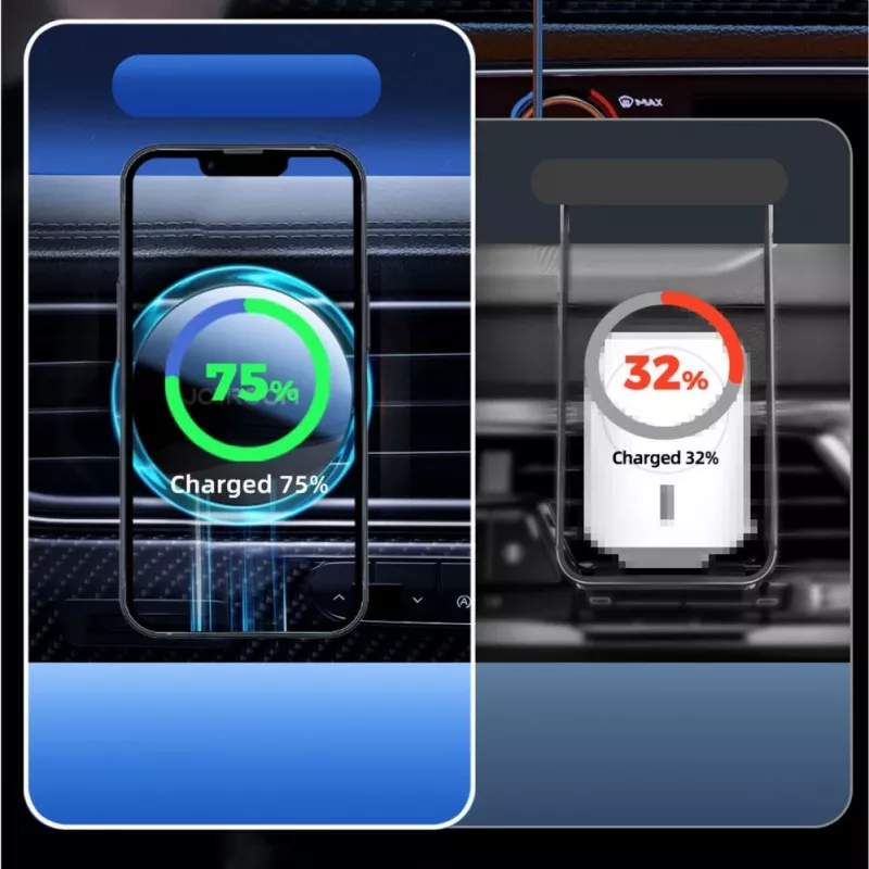 JOYROOM JR-ZS291 Automobilinis telefono laikiklis su 15W belaidžiu Qi įkrovikliu, MagSafe suderinamas, tvirtinamas prie ventiliacijos angos, juodas