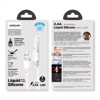 Joyroom Lightning – USB laidas 2.4A, 1,2 m, baltas (S-1224N2)