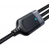 JOYROOM S-1T3018A18 3-in-1 įkrovimo laidas USB-A į USB-C/Micro-USB/Lightning, 30cm, pintas nailonas, 3.5A, juodas