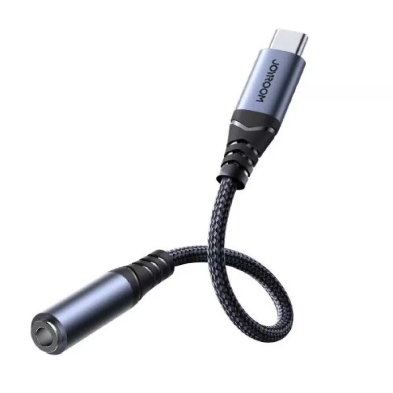 Joyroom SY-C01 USB-C į 3,5 mm garso adapteris su 60 W PD įkrovimu, 0,14 m, juodas