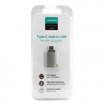 Joyroom USB-C (vyriškas) į USB-A (moterišką) adapteris Mini S-H151 sidabrinis