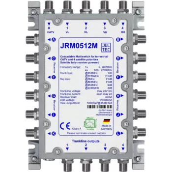 JULTEC JRM0512M 12 krypčių SAT/IF multiswitčas su antžeminės antenos įėjimu