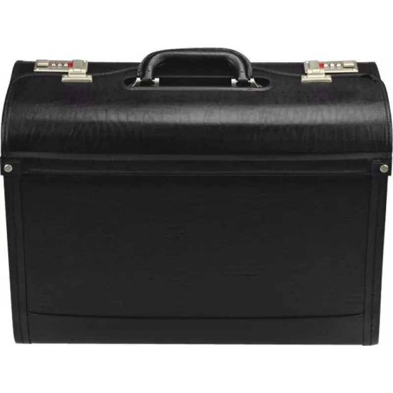 JÜSCHA Alassio pilotinė kuprinė / portfelis iš dirbtinės odos, juoda, 28L, 15,6 colio nešiojamam kompiuteriui, 45028