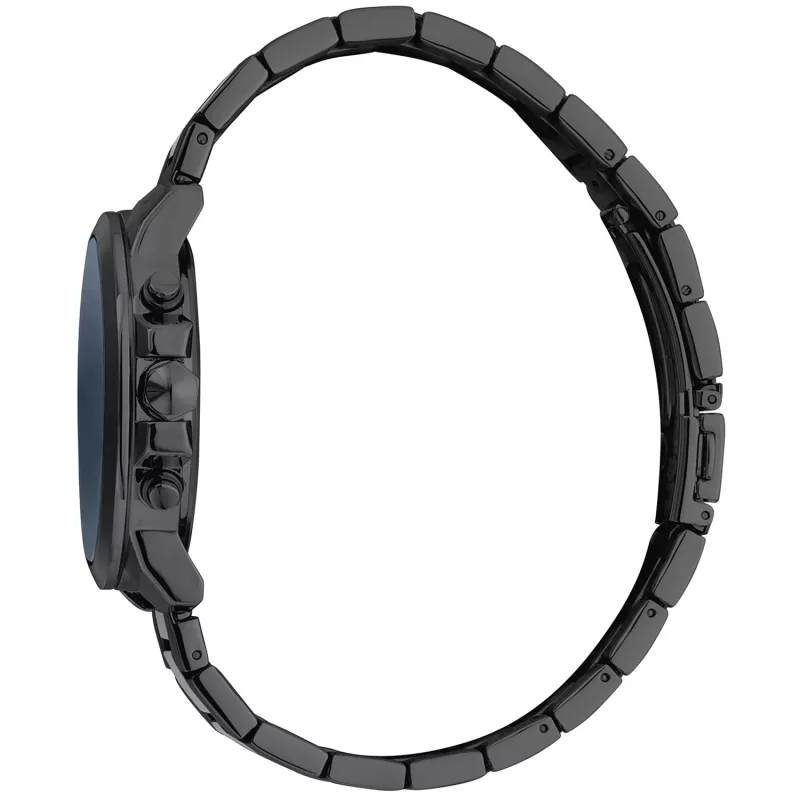 JUST CAVALLI MAN JC1G178M0075 44 mm kvarcinis analoginis laikrodis su nerūdijančio plieno Milanese mesh apyranke ir mėlynu ciferblatu
