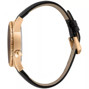 JUST CAVALLI MAN JC1G217L0035 Kvarcinis analoginis laikrodis 42 mm juodas ciferblatas plieninis korpusas juodas odinis dirželis