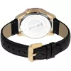 JUST CAVALLI MAN JC1G217L0035 kvarcinis analoginis laikrodis, 42 mm, juodas ciferblatas, nerūdijančio plieno korpusas, juodas odinis dirželis
