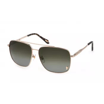 JUST CAVALLI Unisex Akiniai SJC030610493 - Juodas Rėmas, Pilki Gradientiniai Stiklai, 61/14/140 mm