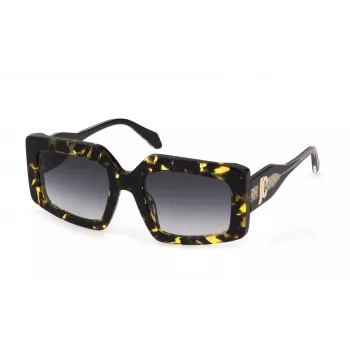 JUST CAVALLI Moteriški katinuko formos akiniai nuo saulės SJC020V540709 Havana/Ruda gradientas 54mm