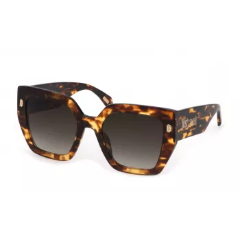JUST CAVALLI Moteriški Akiniai nuo Saulės SJC021-530743 Havana Acetato Rėmeliai Rudi Gradientiniai Lęšiai 53mm